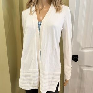 Iyla White Open Front Cardigan Sweater Small